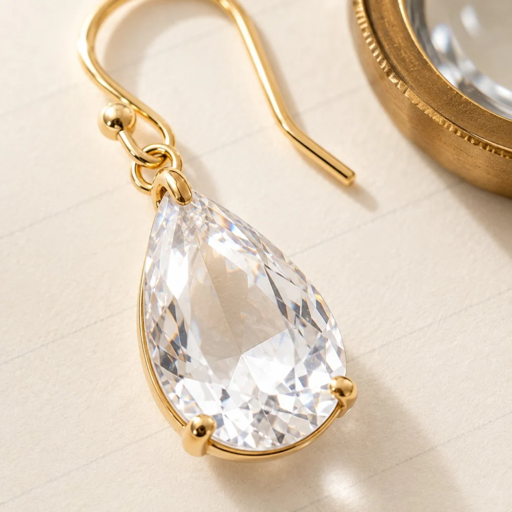 Facet Drop Earrings, view 3