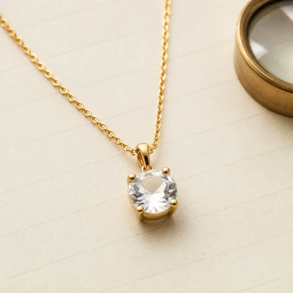 Solitaire Glass Stone Pendant