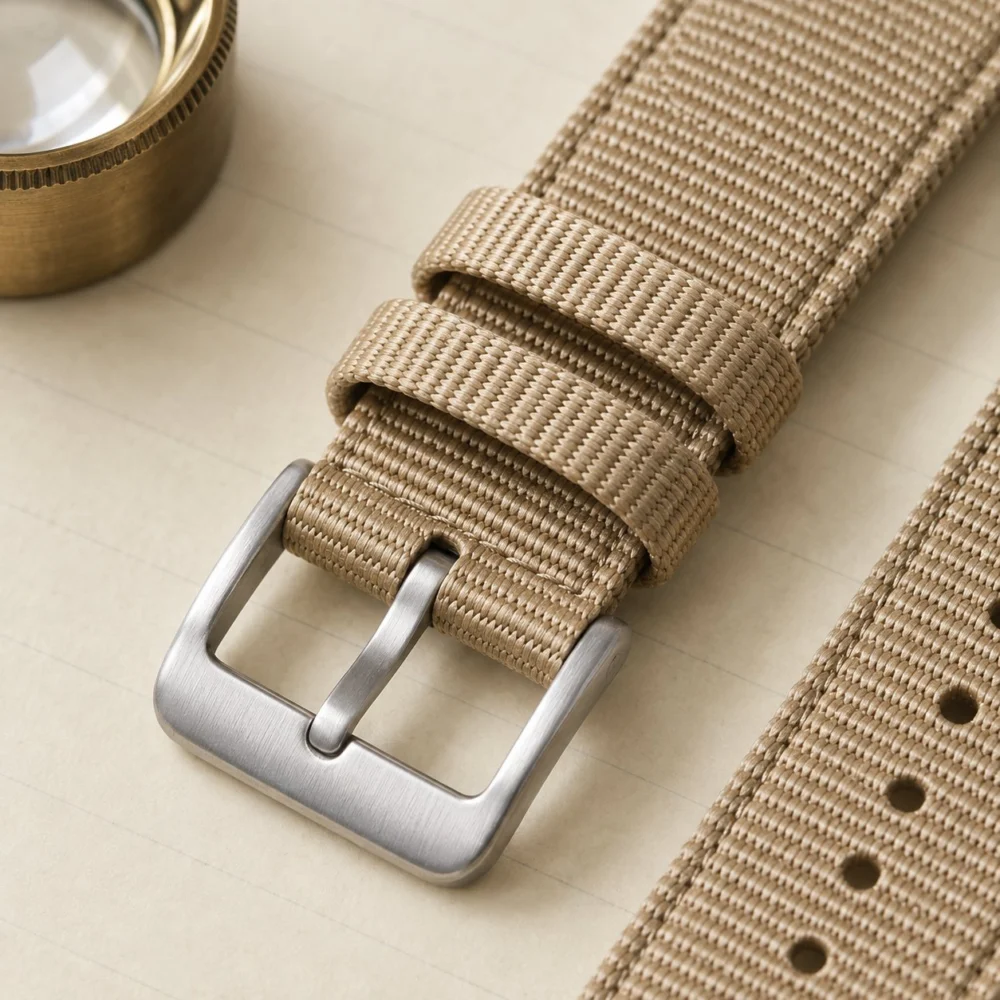 Cinturino in nylon intrecciato — Sabbia, vista 2