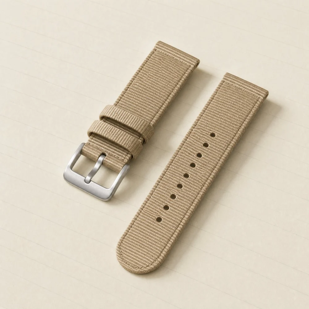 Cinturino in nylon intrecciato — Sabbia