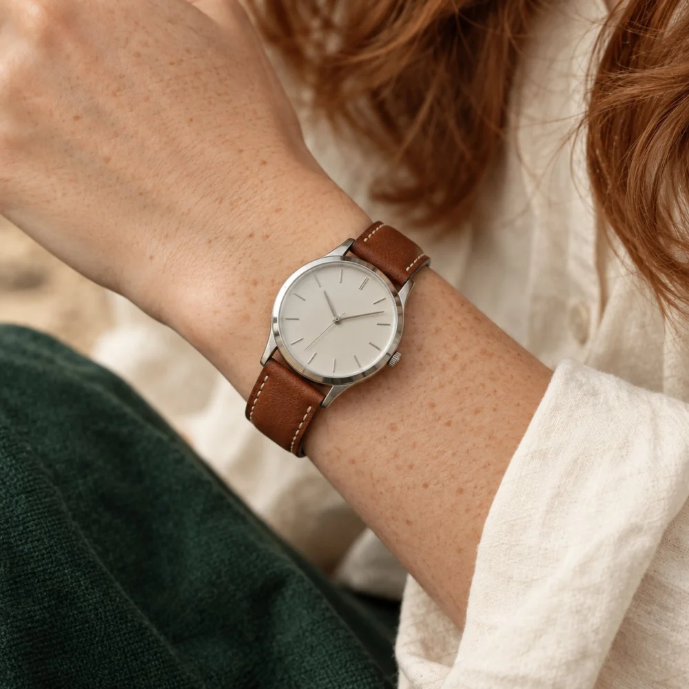 Armband in Lederoptik — Cognac, Ansicht 2