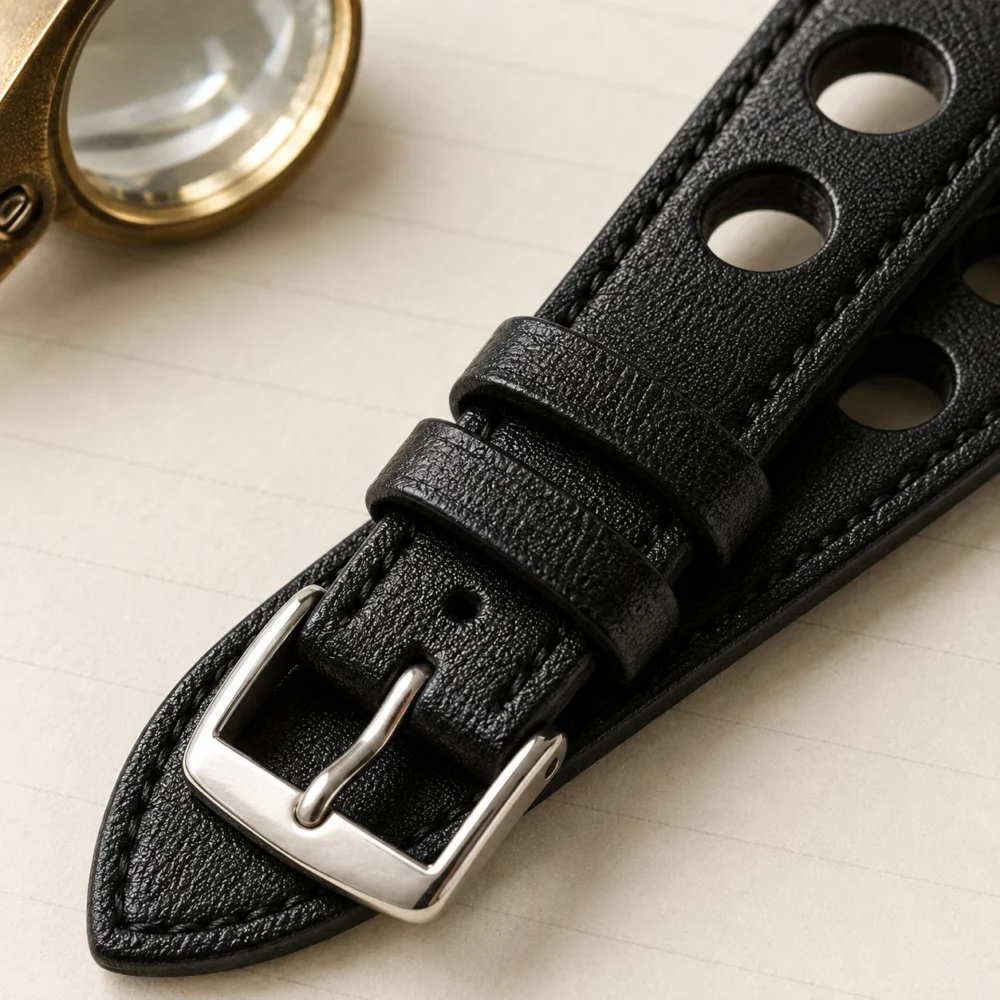 Perforated Rally Strap — Black, view 2